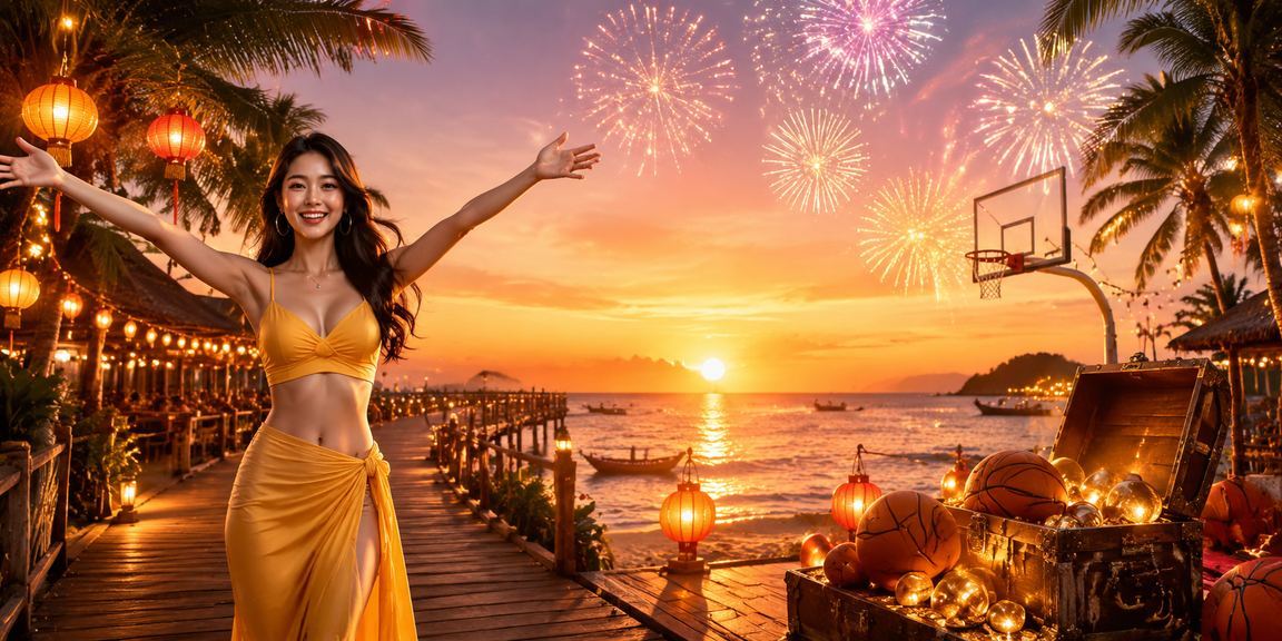 Chợ đêm Phú Quốc với người dùng theo dõi kết quả bóng rổ và kiểm tra ưu đãi tiền thưởng trên điện thoại